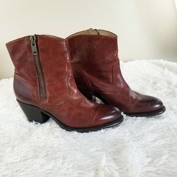Frye Shoes - Frye Leslie Distressed Leather Short Boots